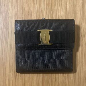 Salvatore Ferragamo Vintage Black Compact Wallet